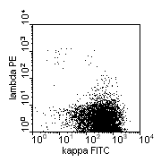 kappa-FITC vs lambda-PE; click to enlarge (8K)
