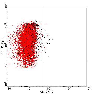 CD10-FITC vs CD19-Cy5